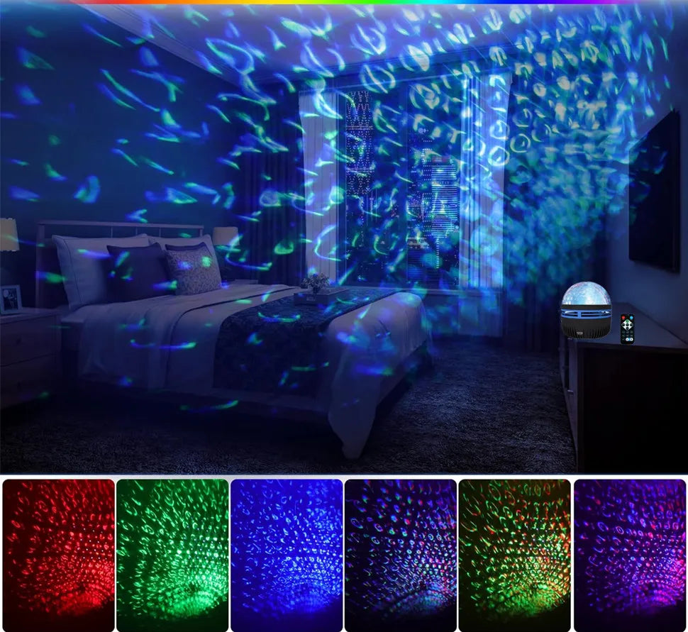 LED Night Light Water Pattern Projection Effect Lamp Children's Bedroom Decoration Projection Lamp Birthday Party Decoration