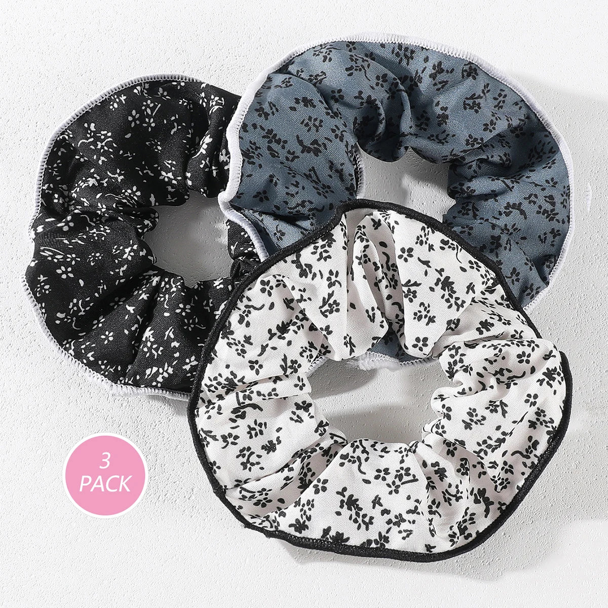 3/4Pcs Sweet Printed Elastics Hair Bands Women Girls Simple Scrunchies Korean Pink Mesh Hair Ties Ponytail Hair Accessories