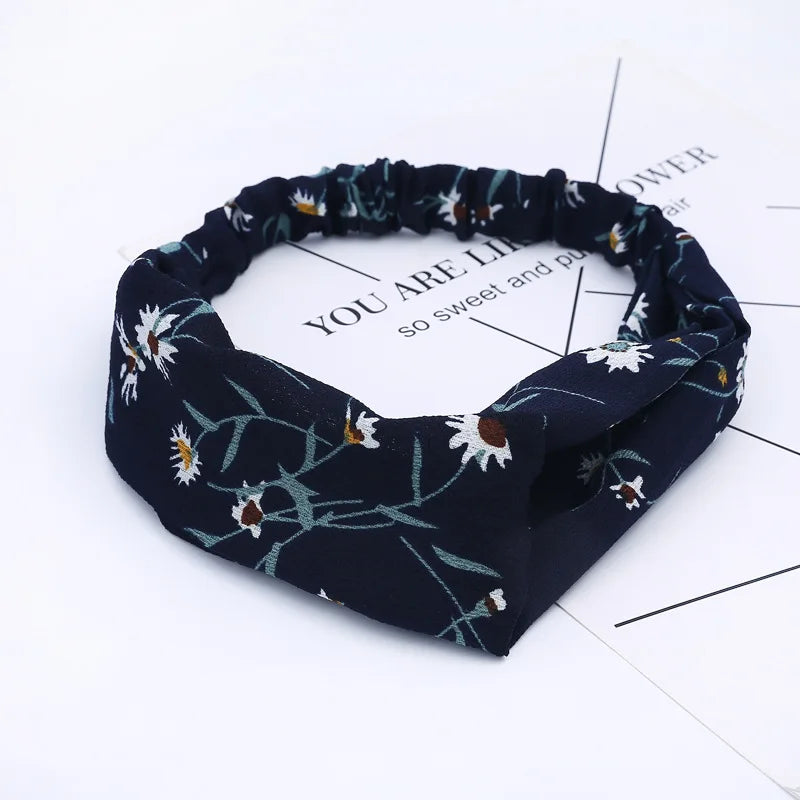 Women Headband New Fashion Hair Bands Bohemian Cross Elastic Hair Band For Ladies Black Purple Female Head band Hair Accessories