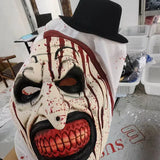Terrifierr Cosplay Costume Female/Male Horror Carnival Party Skin-Tight Black White Killer Clowns Jumpsuit for Halloween Costume