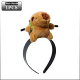 5PCS Headband Cartoon Mouse Hairband New Cartoon Plush Doll Headband French Wide-brim Hairpin Photo Headwear Creative Girl Gift