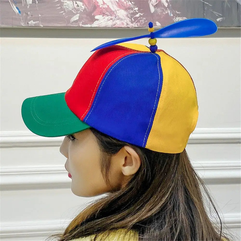 Funny Adventure Dad Hat Snapback Hat Bamboo Dragonfly Rainbow Sun Cap Helicopter Propeller Design for Kids Boys Girls Adult