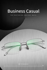 Lzabella New Men's Half Frame Glasses Business Casual Pure Titanium Frame Fashionable And Trendy Prescription Glasses 1906