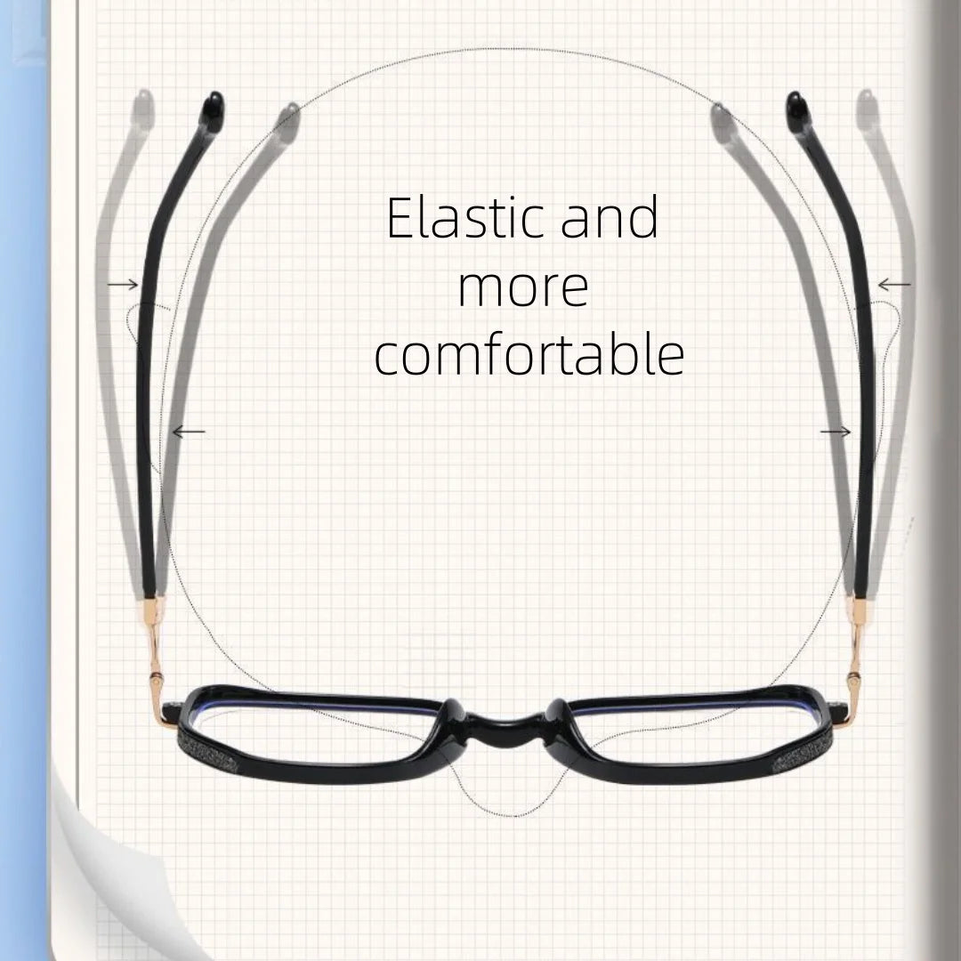 Blue Light Blocking Reading Glasses with Glitter Frame Fashion Oversized Presbyopia Glasses Slimming for Men Women