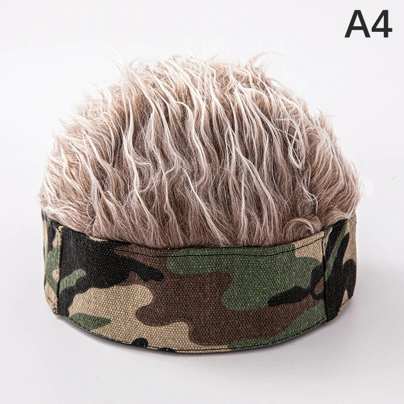 Baseball Cap Men Women Beanie Wig Hat Fun Short Hair Caps Breathable Soft for Party Toupee Hats Outdoor