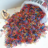 500Pcs/bag Girls Colourful Disposable Rubber Band Hair Ties Headband Children Ponytail Holder Bands Kids Hair Accessories