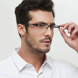 Men's Blue Light Blocking Reading Glasses Vintage Retro Metal Half Frame Eyeglasses Unisex Classic Business Eyewear Presbyopia