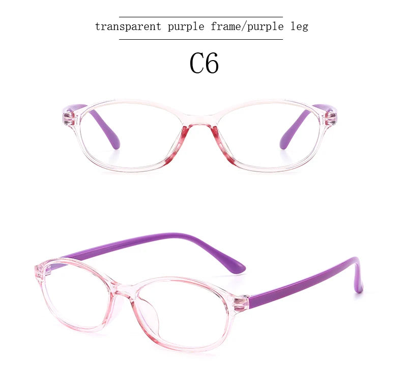 Blue Light Blocking Glasses for Kids Computer Glasses Silicone Frame Clear Lens Girl Boy Video Gaming Children Safety Eyewear