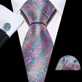 Male Gift Silk Men Tie Set Purple Violet Solid Paisley Striped Wedding Business Tie for Man Necktie Handky Cufflinks Barry.Wang