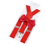 Elastic Leather Suspenders Bowtie Set Braces Men Women Sage Green Adjustable Braces Straps For Wedding Y-Back Shirt Accessories