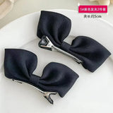1Pair Cute Girls Hairgrips Hairpins Hair Clips Solid Color Ribbon Bow-knot Handmade Bows Barrettes Hair Accessories