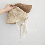 Children's Summer Hat Sunshade Lace Straw Baby Girl Cap Girls Baby Sunscreen Beach Hat
