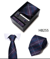 Tie For Men Brand New Style Wedding Gift Tie Pocket Squares Set Necktie Box Men Black Suit Accessories