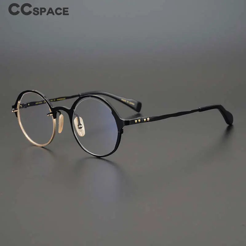 53160 Retro round pure titanium handmade glasses frame men and women irregular high-end optical frames