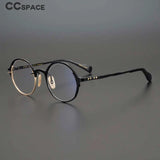 53160 Retro round pure titanium handmade glasses frame men and women irregular high-end optical frames