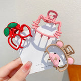 2023 Kawaii Hair Clip Bear Cherry Cat Alloy Girls Hair Claws Clips for Women Hair Accessories Korean Trendy Hairpins Head Wear