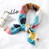 50cm Square Silk Scarf Head Neck Foulard Femme Bandana Print Fashion Women's Hair Tie Band Wrap Handkerchief Sjaal