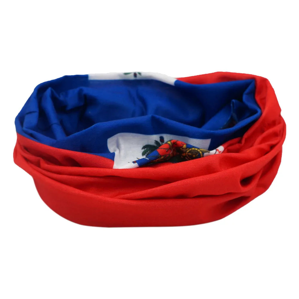 Haiti National Flag Bandana Outdoor Headband Running Cycling Scarf Women Neck Gaiter Cover Breathabler Fishing Face Mask for Men