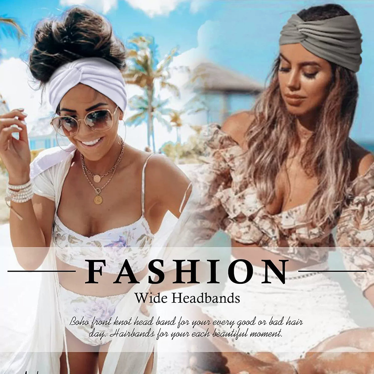 1pc/4pcs Wide Headbands for Women, Boho Bandeau Head Bands, Workout Head Wraps, Stretch No Slip Hair Wraps