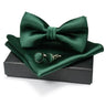 EASTEPIC Men's Bow Tie Sets Including Cufflinks and Handkerchieves Bow Ties with Adjustable Straps for Formal Occasions