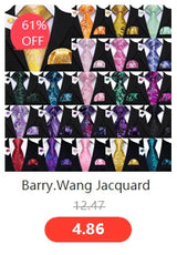 Barry.Wang Purple Silk Mens Tie Hanky Cufflinks Set Lilac Lavender Mauve Violet Jacquard Necktie For Male Wedding Business Party