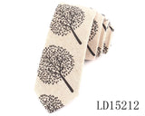 New Designer Print Ties Casual Narrow Necktie Ties for Men Hip-hop Party Floral Cotton Skinny Tie Cravat