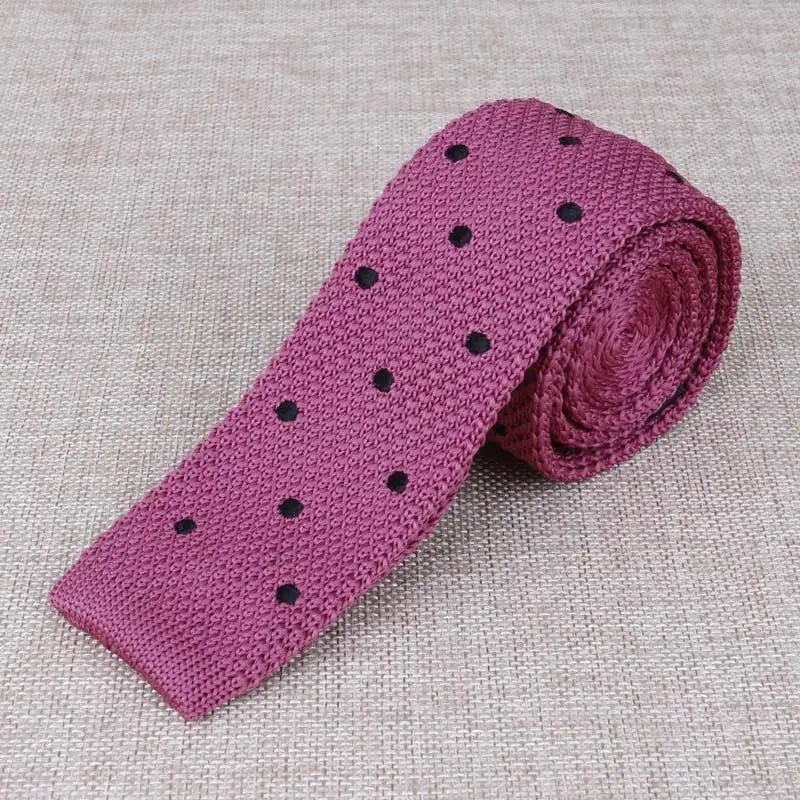 Men's Suits Knit Tie Plain Necktie For Wedding Party Tuxedo Casual Dots Woven Skinny Gravatas Cravats Accessories 25colors