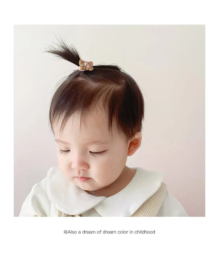 Hair Accessories Girls Bands Bandeau Cheveux Scrunchies Elastic Fille Korean Haarband Rubber Brown Children Gomas Gift Kids