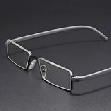 Men Women Metal Blue Light Blocking Reading Glasses with Case TR90 Half Frame HD Prescription Eyewear Presbyopia Diopter