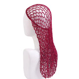 Women Crochet Hair Snood With Elastic Edge Long Hair Net Head Cover Hair Care Nightcap Mesh Pocket Wrap Dreadlock Headwear