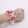 Spring Bohemian Girls Bridal Pearl Hair Headdress Flower Wreath Bride Garland Head Hoop Headbands Hair Jewelry Children Gifts