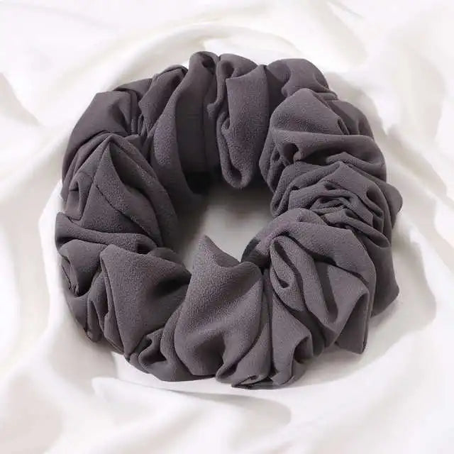 Elastics Chiffon Hair Band Solid Color Big Circle Scrunchies for Women Girl Ponytail Holder Hair Rope Hairband Hair Accessoires