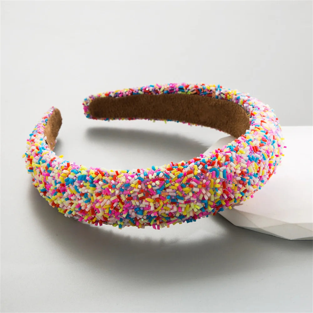Sweet Donut Candy-Colored Wide Edge Headband for Girls Women Hairband Adult Fashion Hair Headwear Party Jewley Accessories