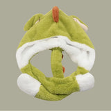 Moving Ears Up Cartoon Cosplay Beanies Skullies Caps Kawaii Keep Warm Dinosaur Winter Hats for Kids Fleece-Lined Cold-proof Hat