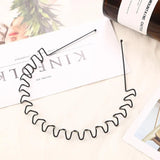 Black Metal Wavy Headband Men Women's Hair Band Head Hoops Bands Headwear Sport Headbands Hairband Bangs Holder Hair Accessories