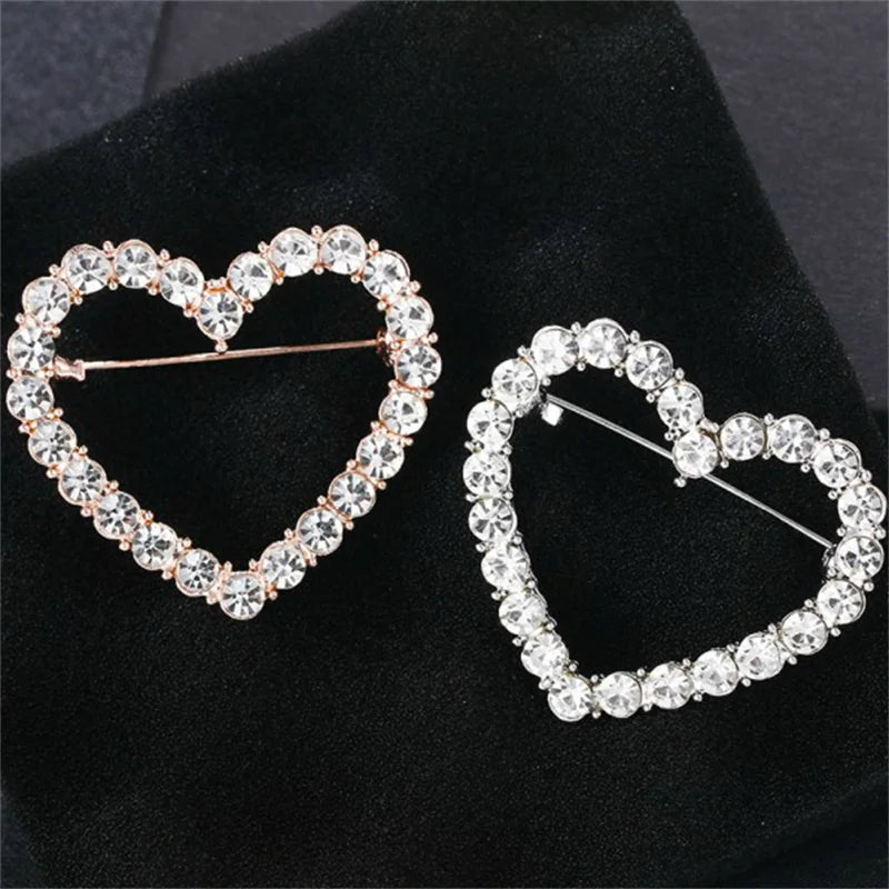 Fashion Hollow Circle Rhinestone Brooch Shawl Clip Scarves Broche Circle Crystal Brooches For Women Gift Accessories Wholesale