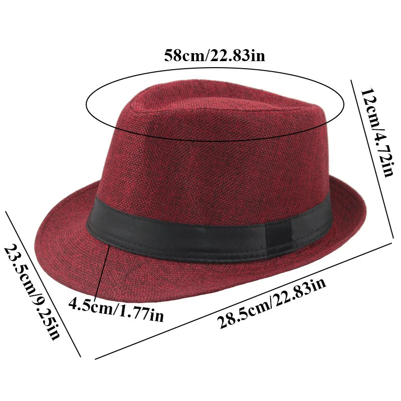 New Fashion Retro Men Wide Brim Hat Vintage Couple Cap Outdoor Adult Bowler Hats Summer Sun Straw Caps Men's Top Jazz Hat