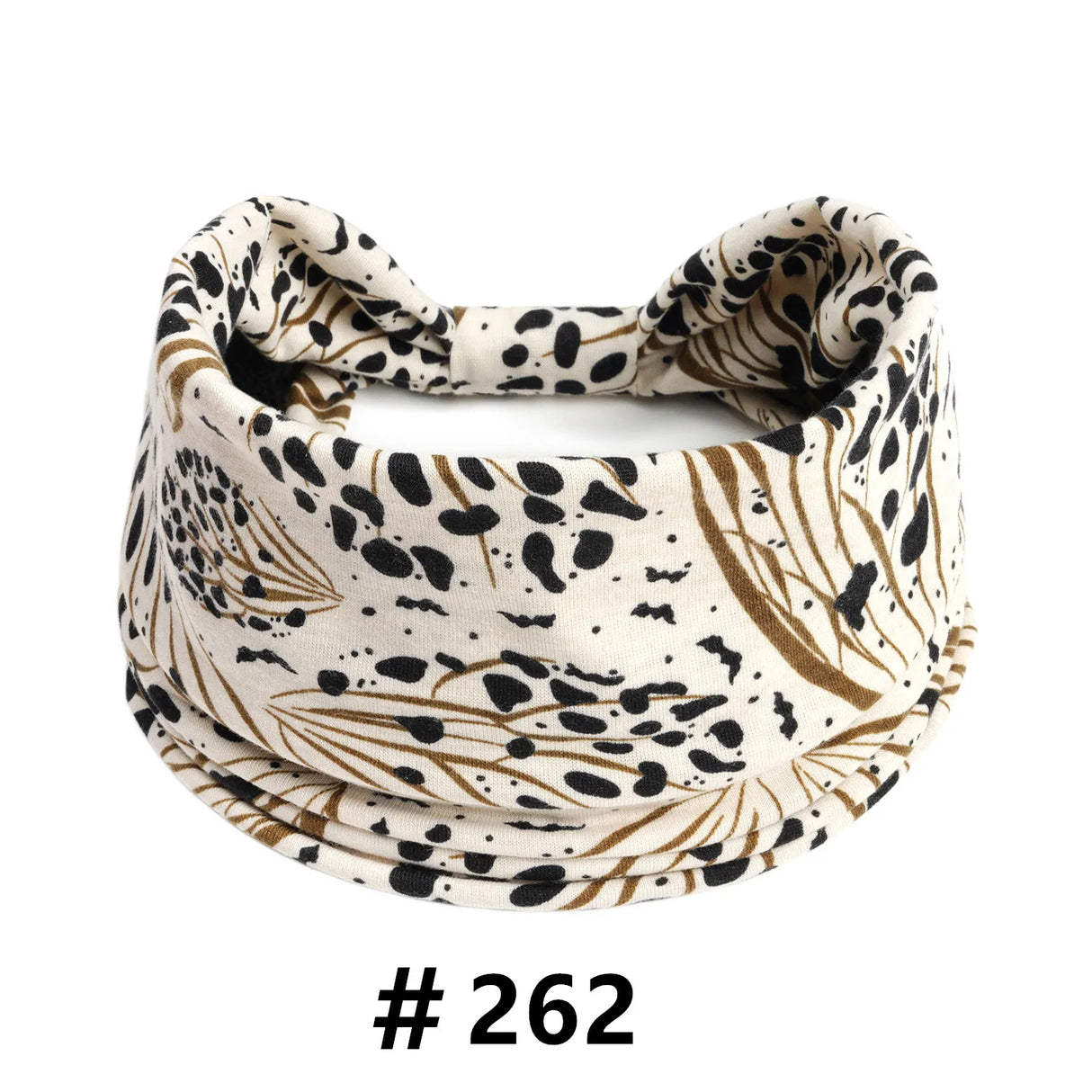 Leopard Print Headbands for Women Wide Boho Turban Head Wraps Cotton Knotted Elastic Hairbands Non Slip Workout Hair Accessories