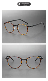 2023 Titanium Glasses Frame for Men Women Vintage Round Myopia Optical Eyewear Screwless Prescription Eyeglasses Frame Spectacle