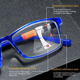 Blue Ray Blocking Anti-Blue Light Reading Glasses Multifocal Progressive Near Far Square Eyeglasses Ultralight PC
