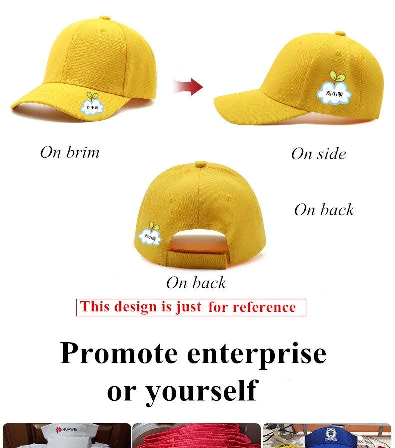 Kids casual custom baseball cap Boy girls parent-child sports hat Hip hop snapback hat with DIY logo design Gorros