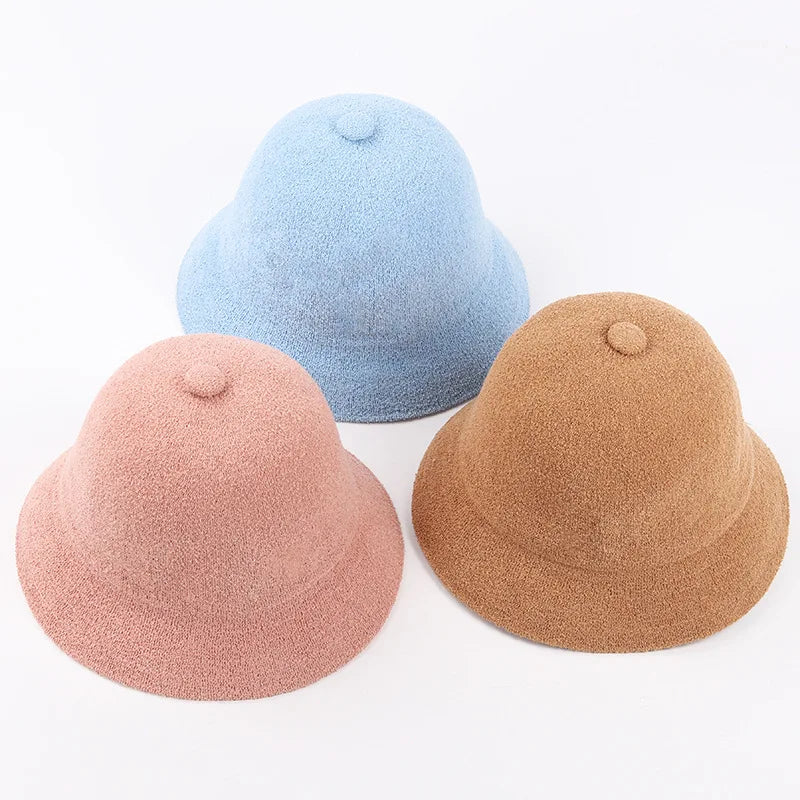 2024 Bucket Cap for Women Girls Classic Embroidery Towel Mesh Fisherman Hat Flat-top Basin Hat