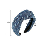 Women Denim Cloth Knotted Headbands Hairbands Headdress INS Fashion Cool Cowboy Wide Head Bands Hair Hoops