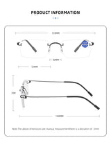 Titanium Reading Glasses Men High Quality Magnifying Presbyopic Eyeglasses Titanium Frames Anti Blue Light Rimless Glasses Men