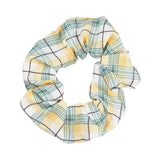Women Lady Female Flower Hair Accessories LatticePrint Elastic Hairs Ties Yellow Scrunchies Hair Rope Girls Headwear
