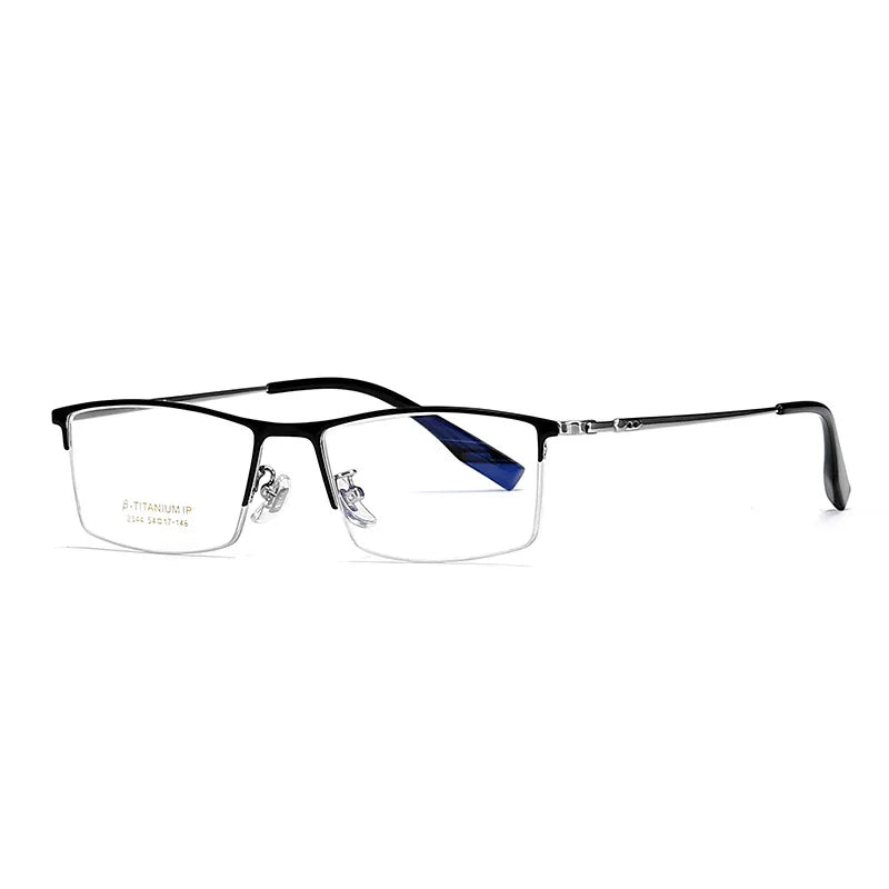 2023 New Titanium Half Frame Glasses Business Square Eyeglass Frames Myopia Hyperopia Prescription Eyeglasses Eyewear