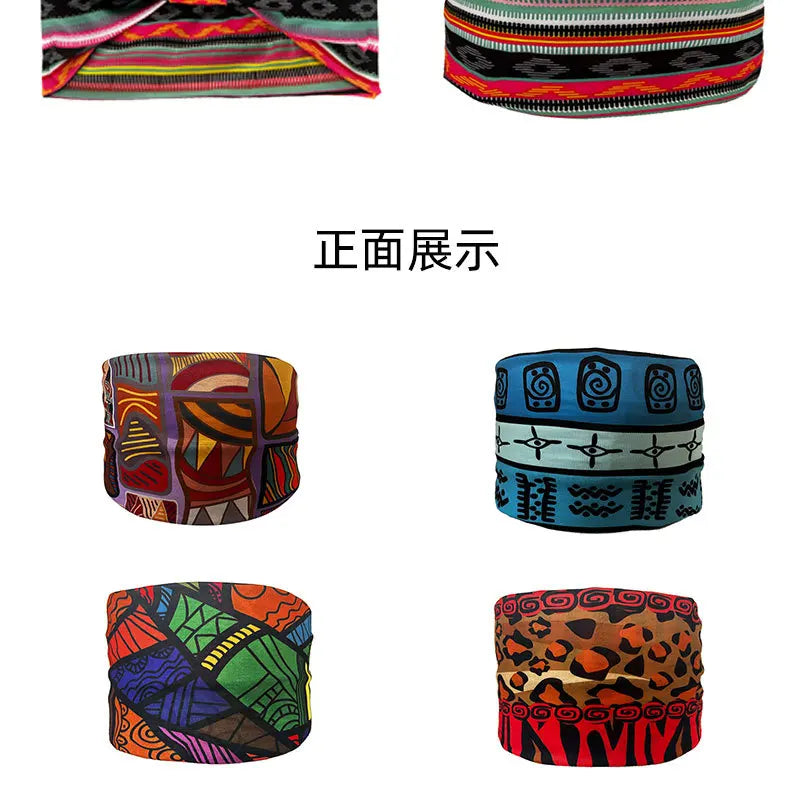 Boho Headbands For Women Fashion Wide Headscarf Bohemian Yoga  Workout Head Bands Hair Accessories Band