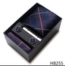 65 Colors Fashion Tie Handkerchief Set Tie Clip Necktie Box Man's Shirt Dark Red  Accessories Men Wedding Holiday  Gift