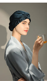 Pure Silk Night Caps Mulberry Silk Sleeping Bonnet Hair Loss Hat Natural Silk Turban For Hair Sleeping Silk Headwrap For Women