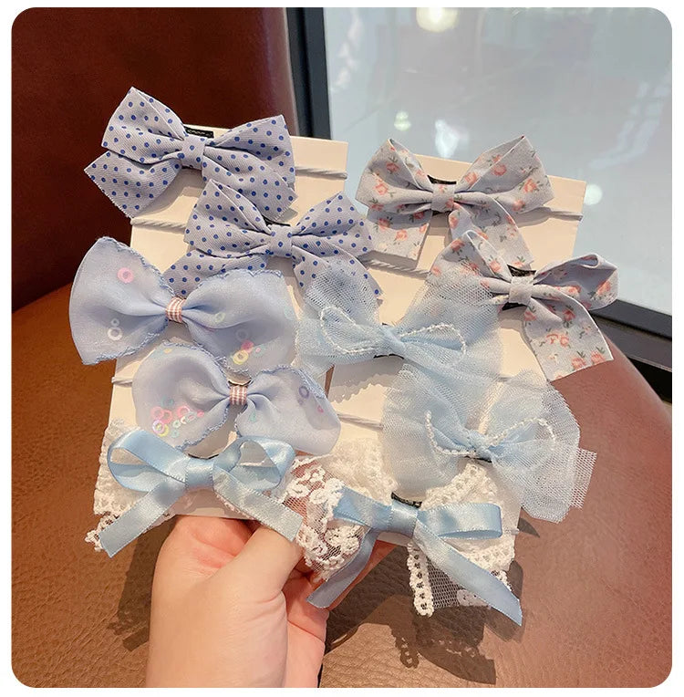 10pcs Hair Accessories Girls Scrunchies Aesthetic Lacos De Cabelo Infantil Bands Kids Headbands Bandes Bandeaux Elastiquec Cute